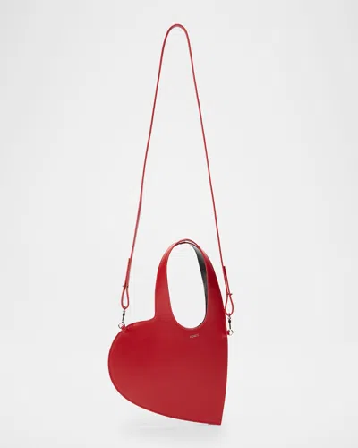 Coperni Heart-shaped Red Calfskin Tote Bag With Adjustable Handle In Red