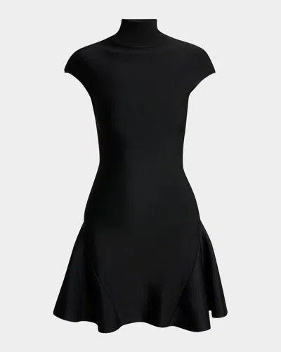 Givenchy Mini Dress With Flared Skirt In Wool Viscose In Black