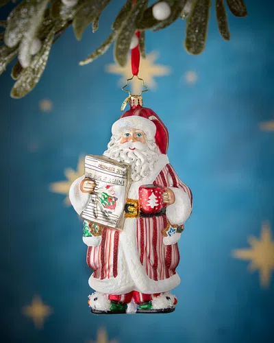 Christopher Radko Santa's Daily News Christmas Ornament In Multi