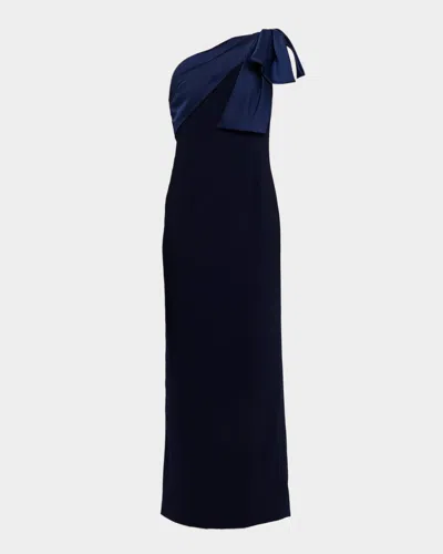 Sachin & Babi Estrella Draped One-shoulder Column Gown In Multi