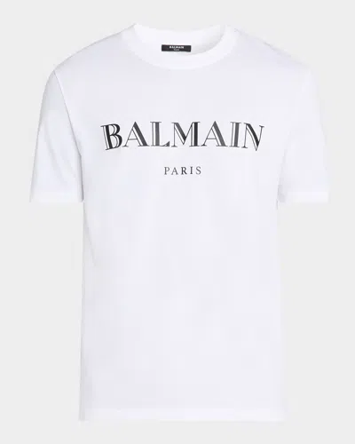 Balmain Men's Cotton Vintage Logo Graphic T-shirt In Multi