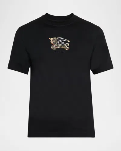 Burberry Graphic Print Crew Neck Short Sleeve T Shirt In Black