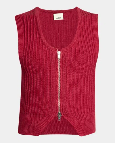 Isabel Marant Étoile Devima Zip Vest In Red