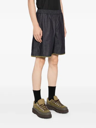 Chateau Orlando Floral-embroidered Shorts In Blue