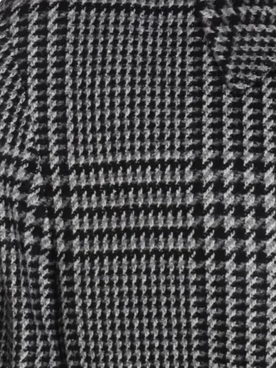 Zegna Houndstooth Pattern Coat Belted Waist In Multi
