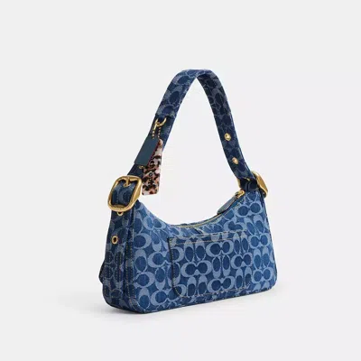 Coach Cargo Shoulder Bag In Upcrafted Signature Denim In Blue