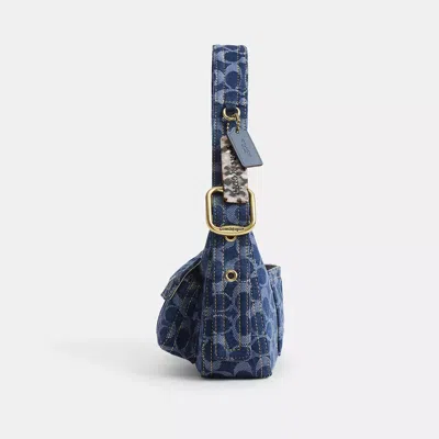 Coach Cargo Shoulder Bag In Upcrafted Signature Denim In Blue