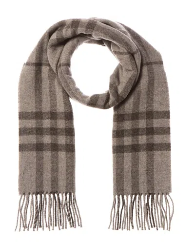 Burberry Check Wool Scarf In Gray