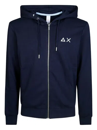 Sun 68 Zip-up Hoodie In Blue