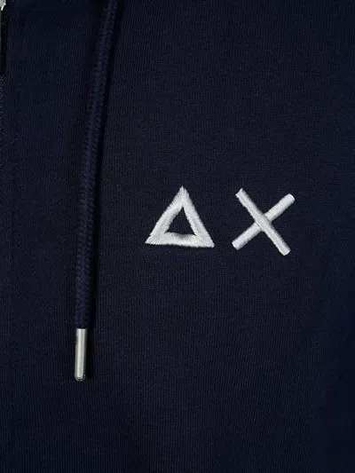 Sun 68 Zip-up Hoodie In Blue