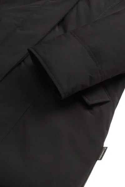 Woolrich Arctic Parka In Ramar Cloth With Removable Fur In Black