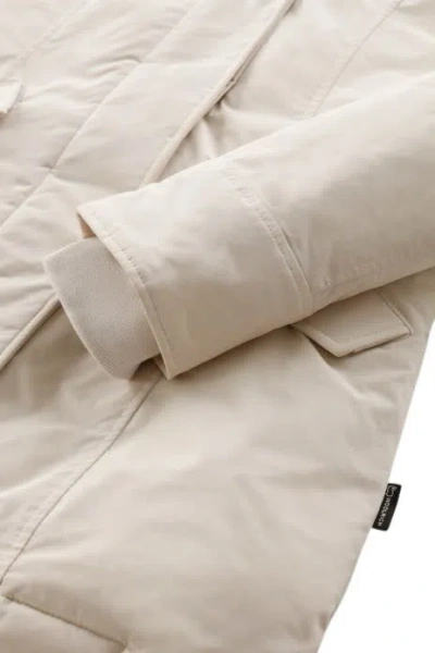 Woolrich Ivory Polyester Luxury Arctic Down Jacket In Neutral