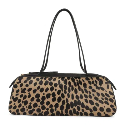 Khaite Baguette-shaped Shoulder Bag With Spotted Calfskin And Suede Accents