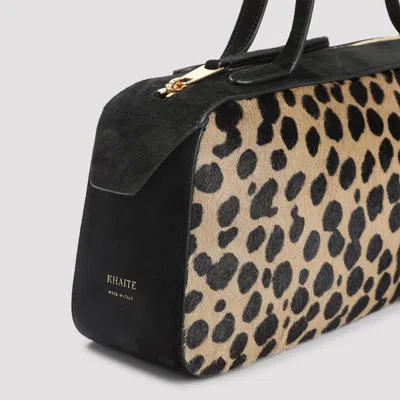 Khaite Baguette-shaped Shoulder Bag With Spotted Calfskin And Suede Accents