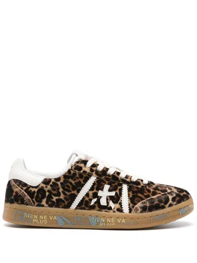 Premiata Leopard Print Low-top Sneakers In Animal Print