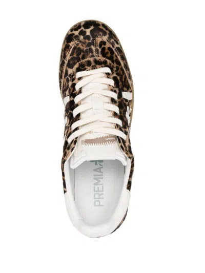 Premiata Leopard Print Low-top Sneakers In Animal Print