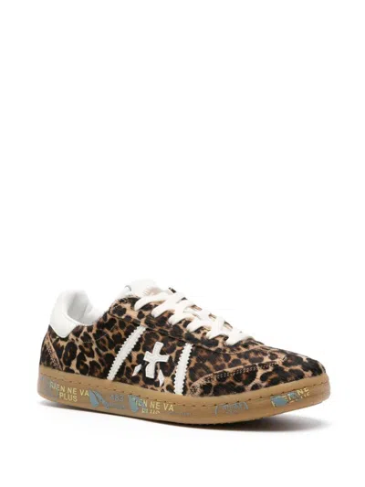 Premiata Leopard Print Low-top Sneakers In Animal Print
