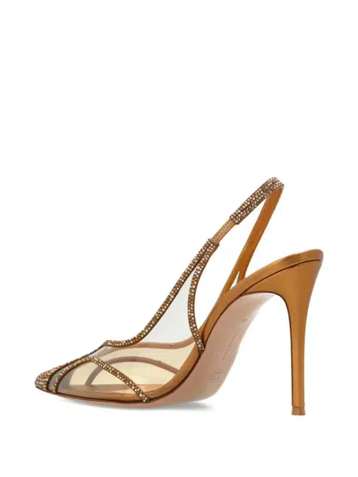 Gianvito Rossi Stiletto Pumps Crystal Embellishments In Brown