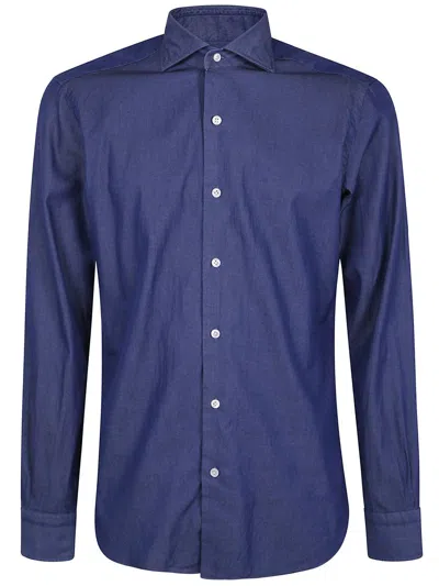 Barba Napoli Barba Dark Denim Shirt Clothing In Blue