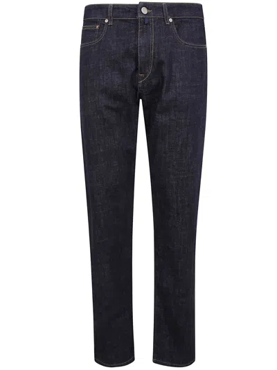 Incotex Blue Division Fit Regular Long Leg 19cm Bottom Jeans Clothing In Black