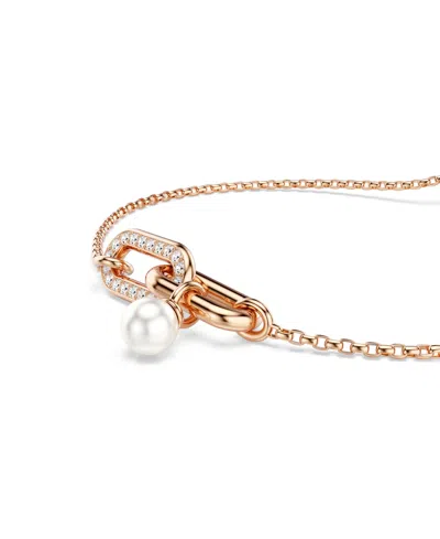 Swarovski Constella Pave Link & Pearl Slider Bracelet In Gold