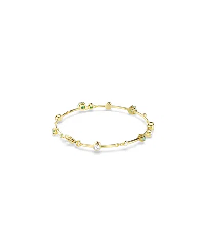 Swarovski Constella White & Green Crystal Flex Bracelet In Gold