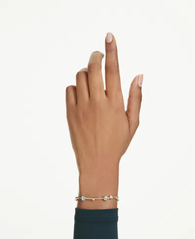 Swarovski Constella White & Green Crystal Flex Bracelet In Gold