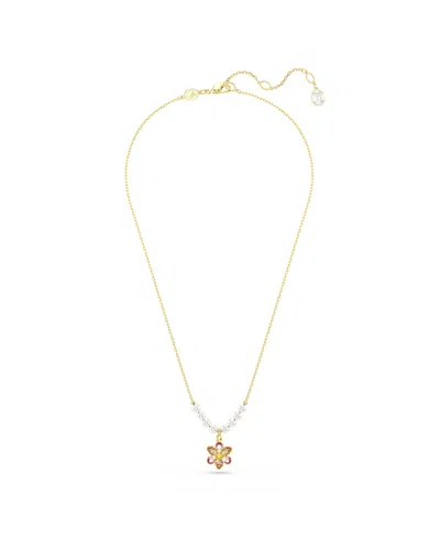 Swarovski Idyllia Pendant Necklace, 14.9-17.8 In Gold