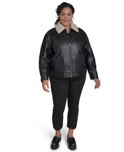 Levi's Plus Size Long Sleeves Bomber Jacket In Black