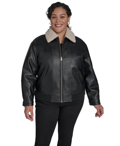 Levi's Plus Size Long Sleeves Bomber Jacket In Black