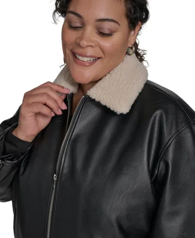 Levi's Plus Size Long Sleeves Bomber Jacket In Black