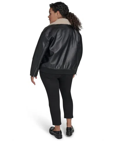 Levi's Plus Size Long Sleeves Bomber Jacket In Black