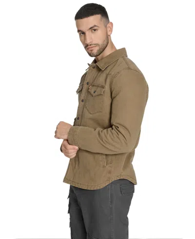 Levi's Faux Suede Shacket In Gold