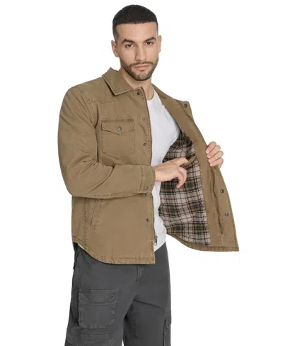 Levi's Faux Suede Shacket In Gold