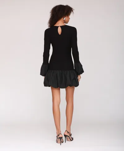 Avec Les Filles Women's Bubble Trim Sweater Dress In Black