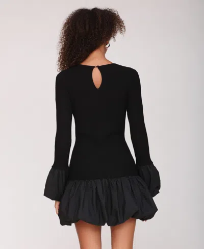 Avec Les Filles Women's Bubble Trim Sweater Dress In Black