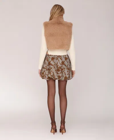 Avec Les Filles Women's Sleeveless Cropped Vest In Brown