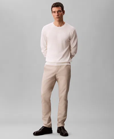 Calvin Klein Men's Extra Fine Merino Blend Crewneck Sweater In Gray