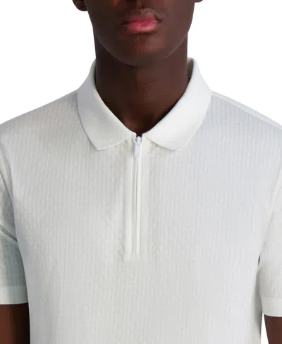 Karl Lagerfeld Men's Performance Pull-over Polo Shirt In White