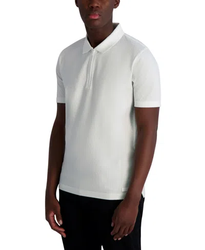 Karl Lagerfeld Men's Performance Pull-over Polo Shirt In White