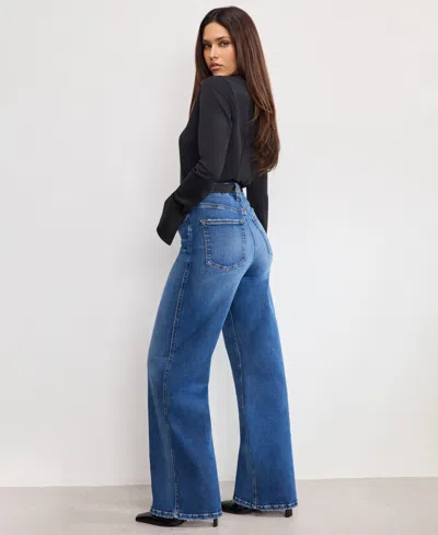 Good American Women's Soft Tech Skate Wide Leg Jeans, Regular And Plus Size In Blue
