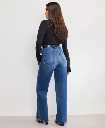 Good American Women's Soft Tech Skate Wide Leg Jeans, Regular And Plus Size In Blue