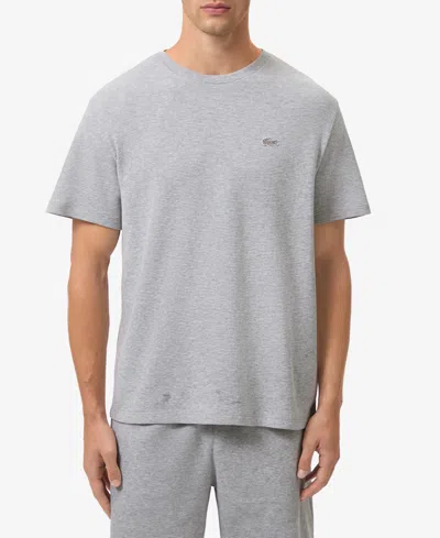 Lacoste Loungewear Waffle T Shirt Grey In Silver