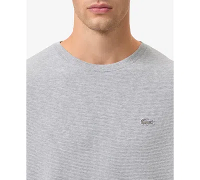Lacoste Loungewear Waffle T Shirt Grey In Silver
