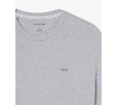 Lacoste Loungewear Waffle T Shirt Grey In Silver