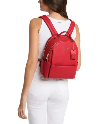Michael Kors Sable Medium Leather Backpack In Red