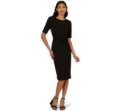 Adrianna Papell Women's Mini Bow-front Sheath Dress In Black