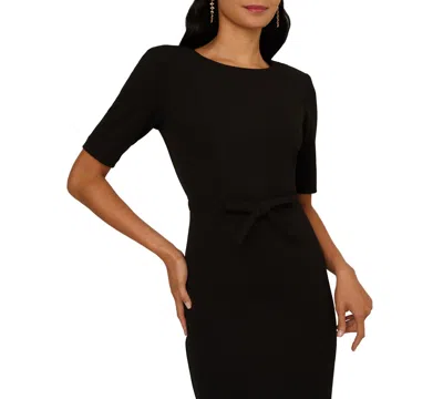 Adrianna Papell Women's Mini Bow-front Sheath Dress In Black