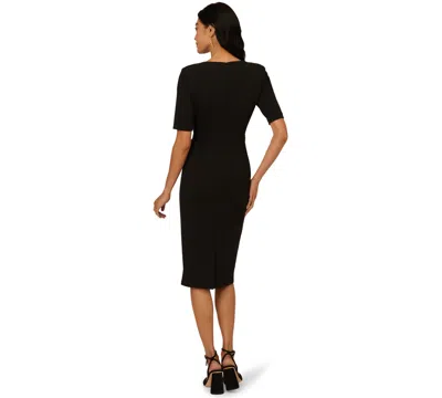 Adrianna Papell Women's Mini Bow-front Sheath Dress In Black
