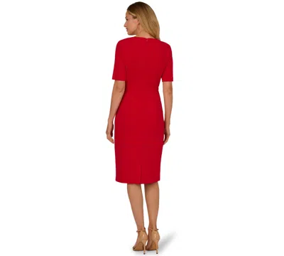 Adrianna Papell Women's Mini Bow-front Sheath Dress In Red